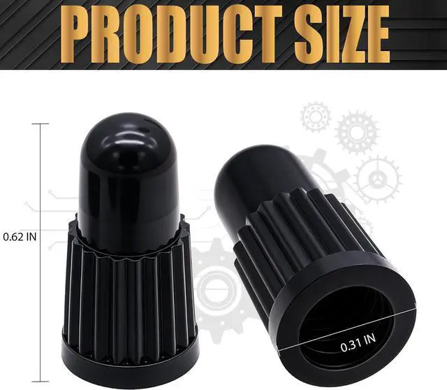 Alt view image 3 of 7 - Black Presta Valve Caps (20 Pack) Dust & Air Stem Covers for MTB, Road Bike, Bicycle Fits French Valves, Lightweight Plastic Tubeless Tire Valve Caps