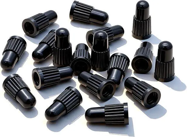 Alt view image 2 of 7 - Black Presta Valve Caps (20 Pack) Dust & Air Stem Covers for MTB, Road Bike, Bicycle Fits French Valves, Lightweight Plastic Tubeless Tire Valve Caps