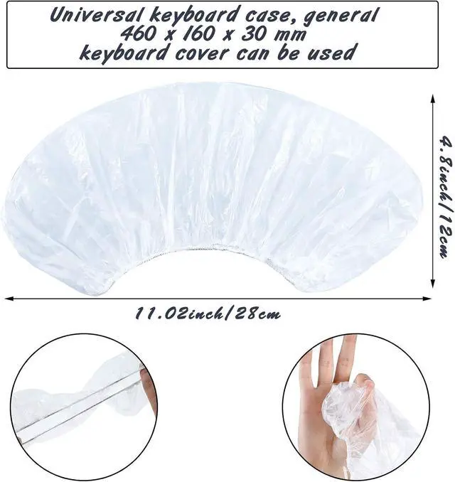 Alt view image 2 of 7 - Weewooday 30 Pcs Universal Disposable Keyboard Protector Cover 0.025mm Wipeable Fully Covered Waterproof Anti-Dust Keyboard Protector for Computer Desktop Schools Office Supplies