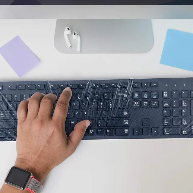 Alt view image 4 of 7 - Weewooday 30 Pcs Universal Disposable Keyboard Protector Cover 0.025mm Wipeable Fully Covered Waterproof Anti-Dust Keyboard Protector for Computer Desktop Schools Office Supplies