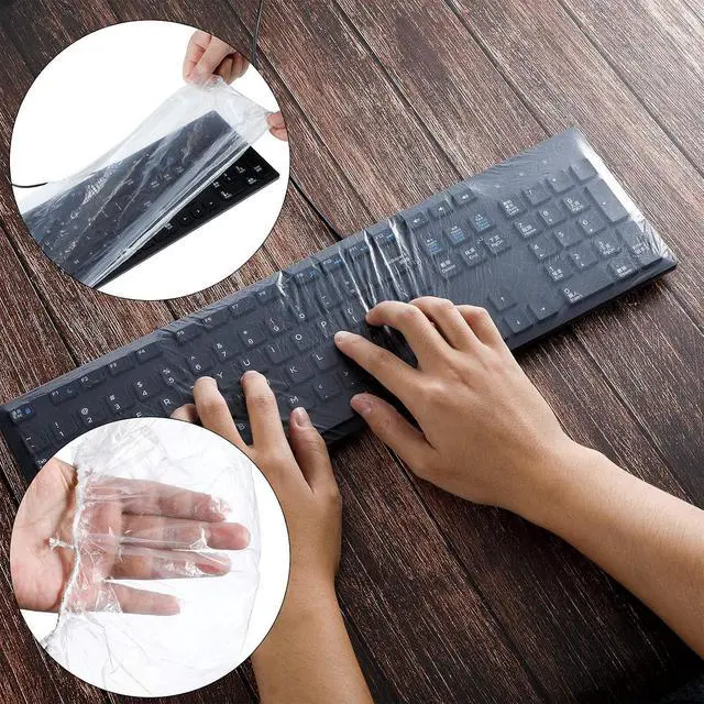 Alt view image 5 of 7 - Weewooday 30 Pcs Universal Disposable Keyboard Protector Cover 0.025mm Wipeable Fully Covered Waterproof Anti-Dust Keyboard Protector for Computer Desktop Schools Office Supplies