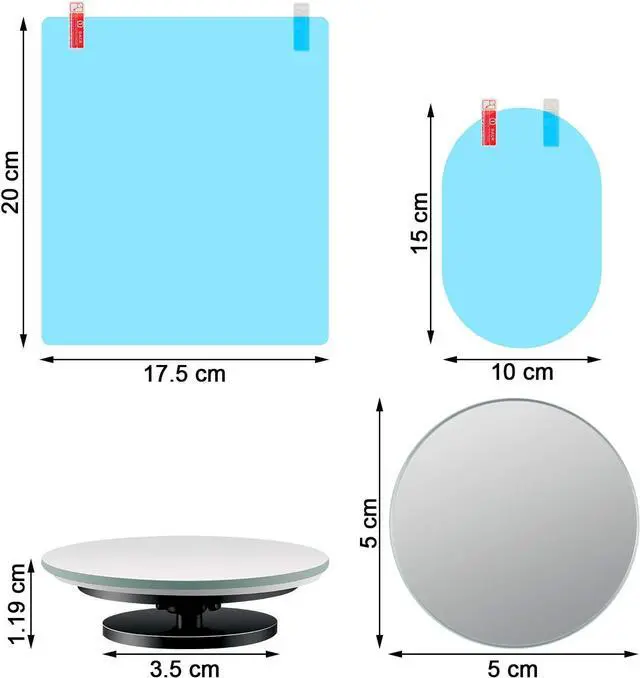 Alt view image 7 of 7 - Boao 16 Pieces Car Side View Waterproof Film, 2 Pcs Blind Spot Mirrors