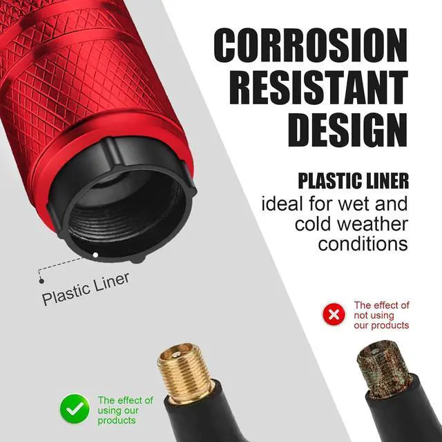 Alt view image 2 of 6 - DESOUL 4 Pack Tire Valve Stem Caps Cat Paw - Red | Aluminum Air Caps with Plastic Liner Corrosion Resistant | Leak-Proof | Universal Fit for Cars, Trucks, Motorcycles