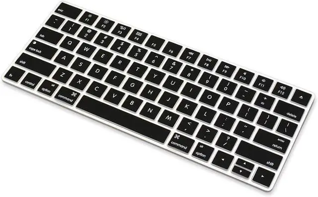 Main image of ProElife Ultra Thin Silicone Keyboard Protector Cover Skin for Apple Magic Keyboard & Magic Keyboard 2 (U.S Version, Model: MLA22L/A-A1644, Without Numeric Keypad) (Black)