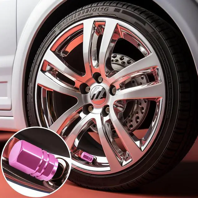 Alt view image 3 of 7 - 4PCS Tire Valve Stem Caps, with Rubber O-Ring, Corrosion Resistant Leak-Proof, Aluminum Alloy Universal Wheel Valve Covers for Cars, SUV, Trucks, Bikes, Motorcycles, Bicycles(Pink)