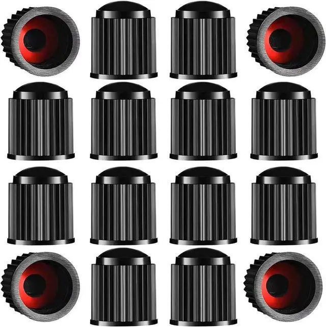 Main image of Tire Valve Stem Caps The Upgraded Version has a Sealing Ring for Car, Motorbike, Trucks, Bike, Bicycle Black (24)