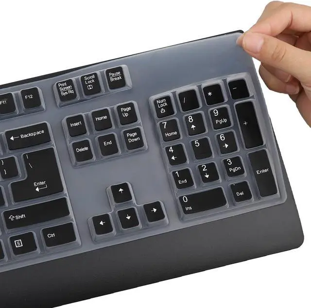 Alt view image 4 of 6 - Keyboard Cover for Lenovo Preferred Pro & Preferred Pro II Wired Keyboard 4X30M86879 4Y9400 73p5220 US 41A5289 54Y9400 SK-8825/8813/8820/1619/8827/8817 KB-1021/1468 ku-0225 ekb-425a (Black)