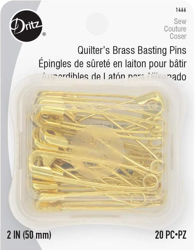 Main image of Dritz 1466 Safety Pins, Brass, Size 3 (20-Count)