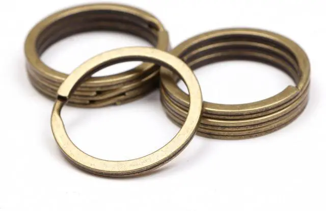 Alt view image 4 of 6 - Shapenty 1.2 Inch Antique Bronze Flat Split Key Chain Ring Connector Metal Keychain Keyring Clip Loop Holder (Bronze Tone, 7PCS)