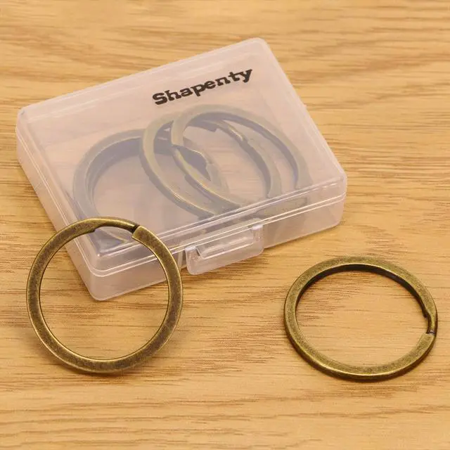 Alt view image 6 of 6 - Shapenty 1.2 Inch Antique Bronze Flat Split Key Chain Ring Connector Metal Keychain Keyring Clip Loop Holder (Bronze Tone, 7PCS)