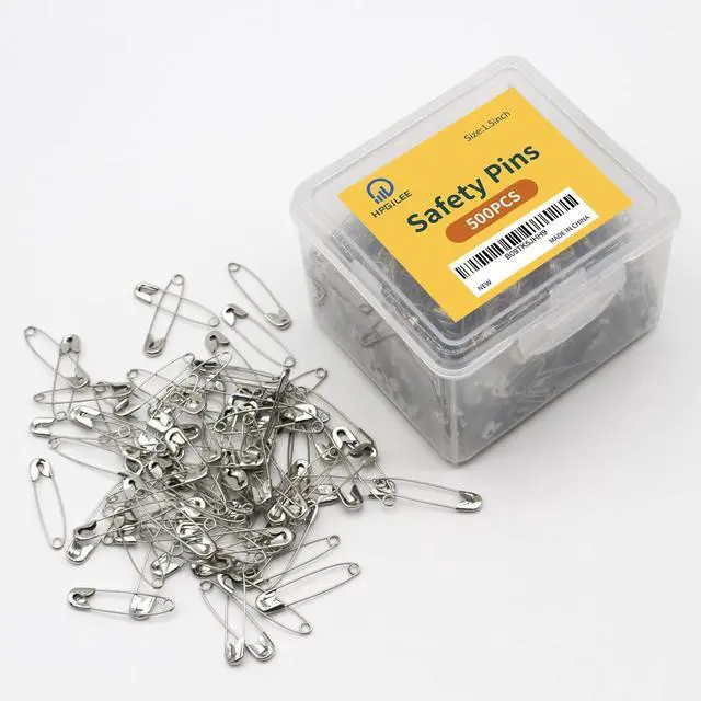 Alt view image 2 of 7 - 500Pcs Assorted, 1.5 Inch Rust-Resistant Steel Wire Silver Sewing Pins, Large for Clothes Crafts Use