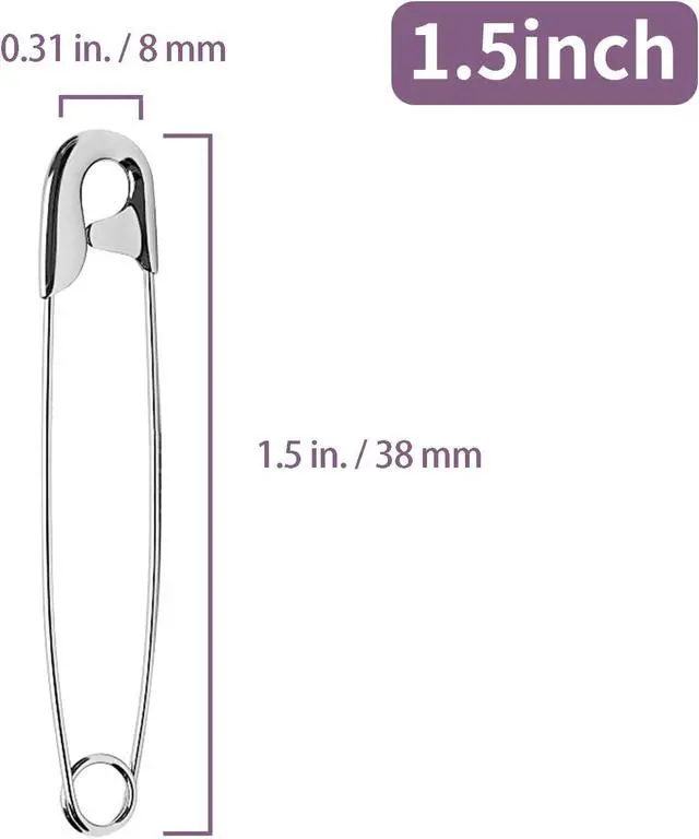 Alt view image 3 of 7 - 500Pcs Assorted, 1.5 Inch Rust-Resistant Steel Wire Silver Sewing Pins, Large for Clothes Crafts Use
