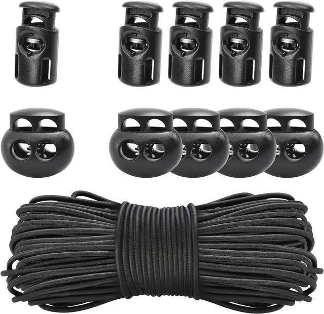 Main image of 20PCS Plastic Spring Cord Lock for Drawstring,1/8 Inch 65ft Elastic Cord Small Paracord Spring Toggle Stopper Elastic Shoeslace Locks String Clips Sweatpants Gloves Bungee Swim Goggles Replacement
