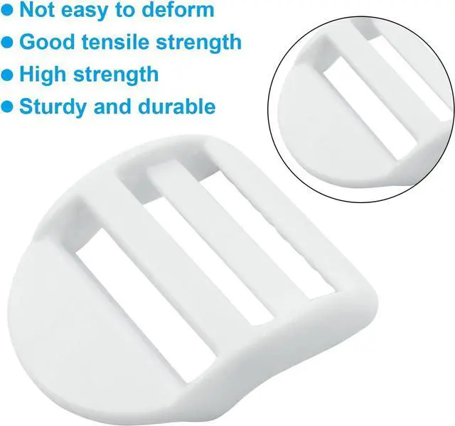 Alt view image 3 of 5 - BokWin 6 Pcs Plastic Ladder Lock Slide Buckle Adjustable Replacement for Backpack Straps Luggage