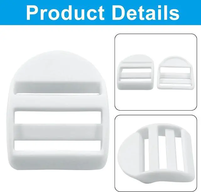 Alt view image 4 of 5 - BokWin 6 Pcs Plastic Ladder Lock Slide Buckle Adjustable Replacement for Backpack Straps Luggage