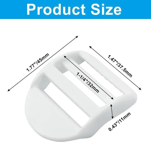 Alt view image 5 of 5 - BokWin 6 Pcs Plastic Ladder Lock Slide Buckle Adjustable Replacement for Backpack Straps Luggage