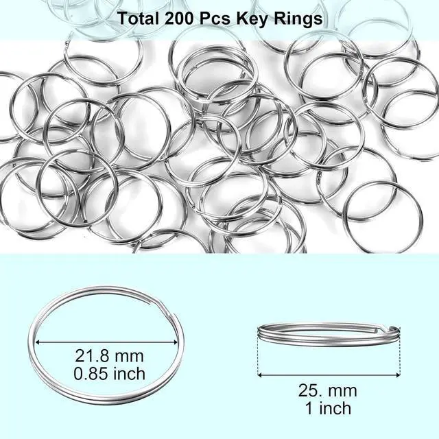 Alt view image 2 of 7 - 100PCS Key Rings Bulk, Split Key Rings, Keychain Rings and Crafts 1 inch (25mm)
