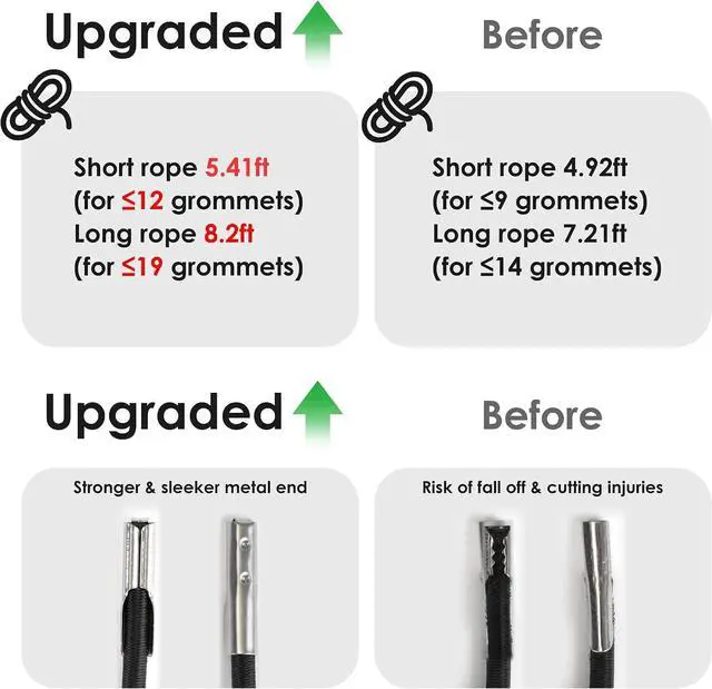 Alt view image 2 of 6 - UNEEDE 4 Cords Zero Gravity Chair Replacement Cord, Black | Universal Repair Cord Kit for Zero Gravity Chair