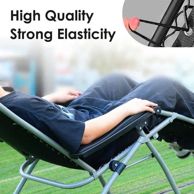 Alt view image 4 of 6 - UNEEDE 4 Cords Zero Gravity Chair Replacement Cord, Black | Universal Repair Cord Kit for Zero Gravity Chair