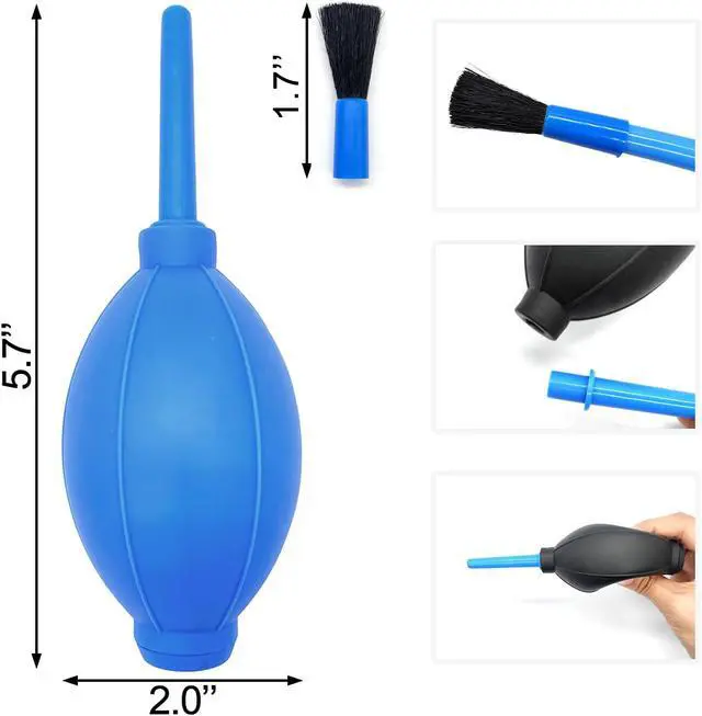 Alt view image 6 of 6 - Medsuo 2 PCS Air Blowers with Soft Brush, Camera Air Bulb Duster Brush | Manual Rubber Air Blower Cleaner, Removes Dust/Debris, No Scratch, for Electronics, Camera Lens, Keyboard, Guitar, Succulent
