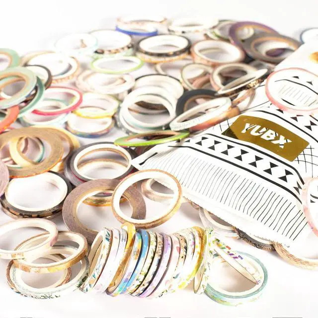 Alt view image 3 of 7 - Exrta Slim Washi Tape Set Random Patterns 80 Rolls+ Bundle Gold Foil Super Skinny Decorative Masking Tape Scrapbook Tape for DIY Craft Art Projects Journal Gift Wrapping (Gold Foil Detailing)