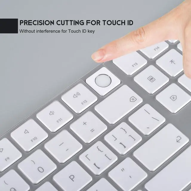 Alt view image 3 of 6 - Keyboard Cover Skin Compatible with 2024 Magic Keyboard and Numeric Keypad A3119 MXK73LL/A, Ultra-Thin Apple Magic Keyboard TPU Protector - Transparent