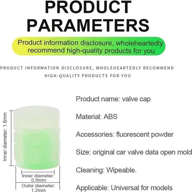 Alt view image 2 of 7 - 20Pcs Fluorescent Tire Valve Caps, 2026 Glow in the Dark Tire Valve Caps, Glow in the Dark Valve stem caps Pranks for Adults Cars Bike Motorcycles,Valve Stem Caps Funny(20Pcs Green)
