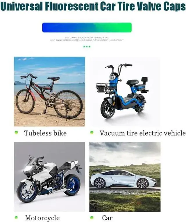 Alt view image 7 of 7 - 20Pcs Fluorescent Tire Valve Caps, 2026 Glow in the Dark Tire Valve Caps, Glow in the Dark Valve stem caps Pranks for Adults Cars Bike Motorcycles,Valve Stem Caps Funny(20Pcs Green)