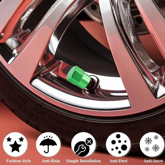 Alt view image 5 of 7 - 5PCS Car Tire Valve Stem Caps, Aluminum Alloy Dustproof Wheel Valve Covers Accessories, with Rubber O-Ring, Universal for Cars, SUVs, Bike, Bicycles,Trucks and Motorcycles (Green)