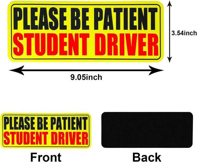 Alt view image 2 of 7 - 3pcs Student Drive Magnet for Car, Please Be Patient Student Driver, New Drivers Sticker, Reusable Magnetic Reflective Rookie Driver Bumper Sticker