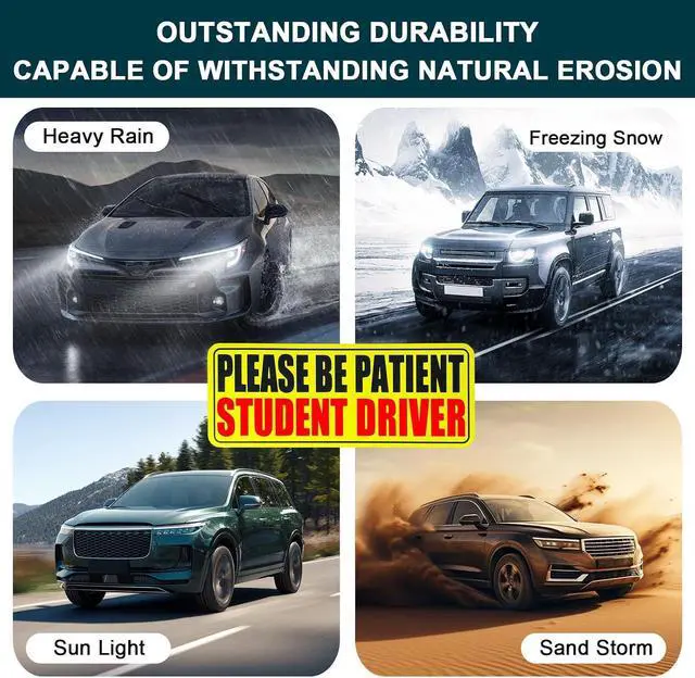 Alt view image 5 of 7 - 3pcs Student Drive Magnet for Car, Please Be Patient Student Driver, New Drivers Sticker, Reusable Magnetic Reflective Rookie Driver Bumper Sticker