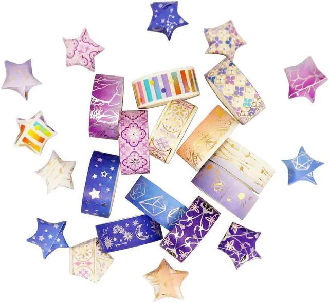 Alt view image 7 of 7 - YUBBAEX Galaxy Washi Tape Set Purple Stars Decorative Tapes Silver Gold Foil Masking for Arts, DIY Crafts, Journal Supplies, Planners, Scrapbook, Gift Wrapping (Purple Night 12 Rolls)