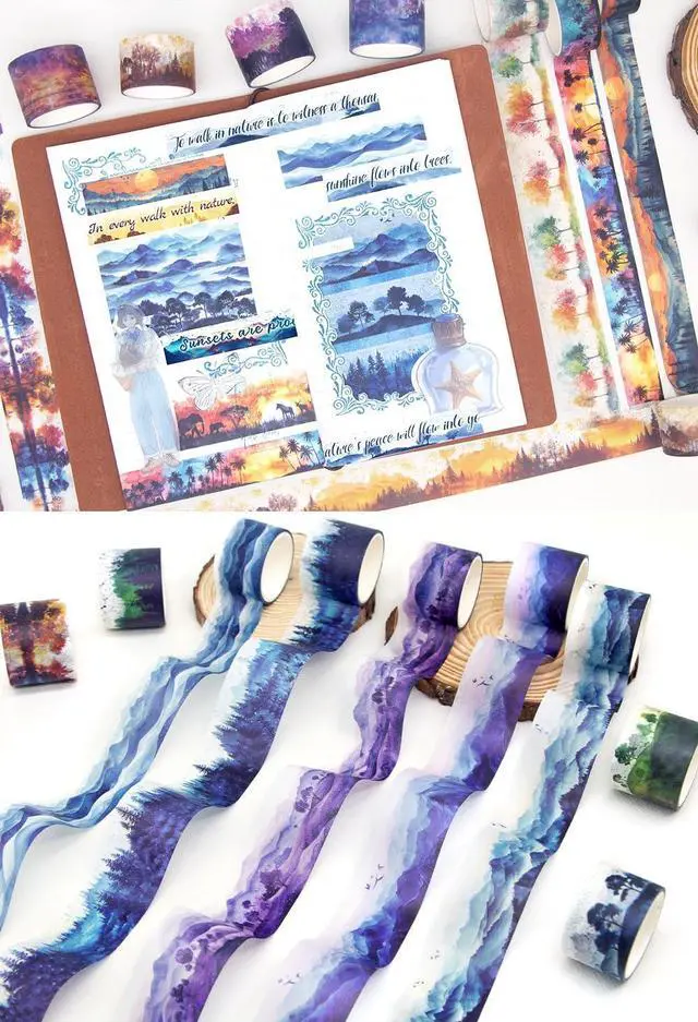 Alt view image 3 of 5 - Ieebee 32 Rolls Four Seasons Washi Tape Set for Journaling & Scrapbooking | 32 Assorted Rolls, Four Seasons Forest Designs, Original Artwork, 4 Assorted Widths, Premium Washi Paper, Hand Tearable