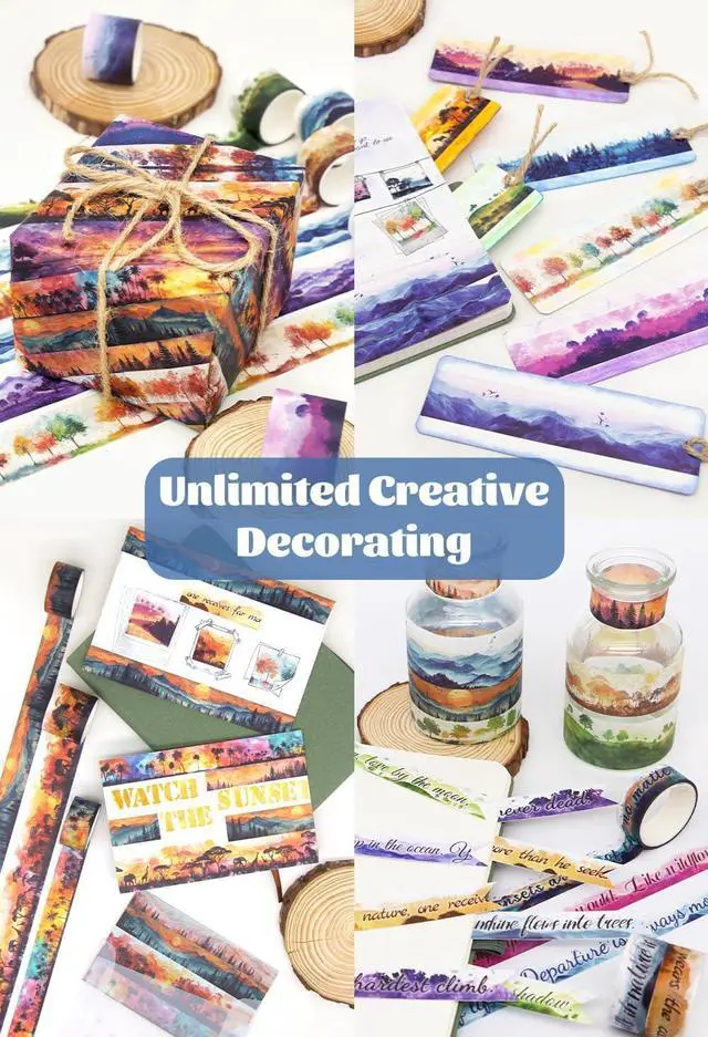 Alt view image 4 of 5 - Ieebee 32 Rolls Four Seasons Washi Tape Set for Journaling & Scrapbooking | 32 Assorted Rolls, Four Seasons Forest Designs, Original Artwork, 4 Assorted Widths, Premium Washi Paper, Hand Tearable