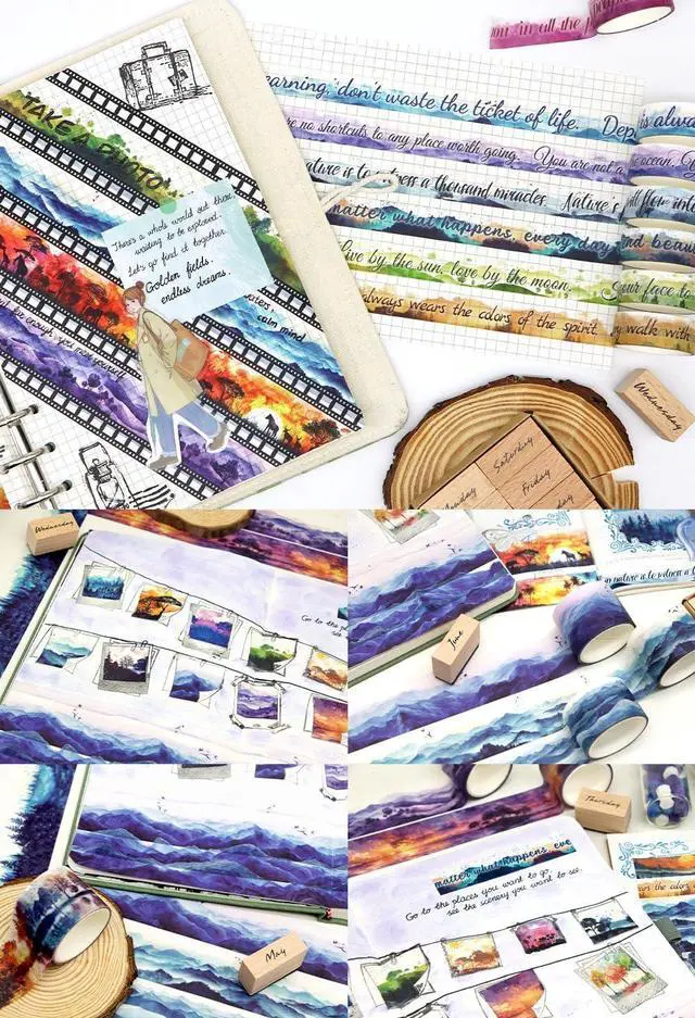 Alt view image 5 of 5 - Ieebee 32 Rolls Four Seasons Washi Tape Set for Journaling & Scrapbooking | 32 Assorted Rolls, Four Seasons Forest Designs, Original Artwork, 4 Assorted Widths, Premium Washi Paper, Hand Tearable