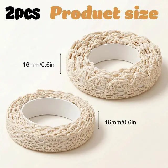 Alt view image 2 of 7 - 2 Rolls Lace Washi Tape Self-Adhesive Lace Ribbon 0.6" Wide 2 Yards Cotton Trim Stickers Decorative Masking Tape for Crafts Scrapbook(Beige)
