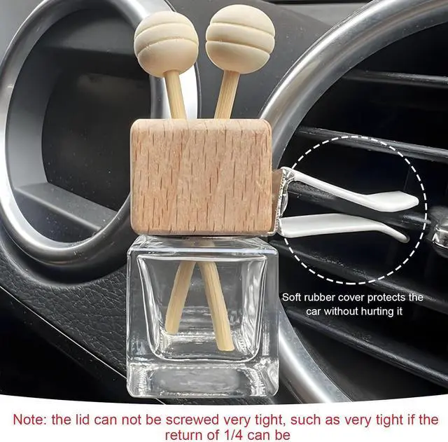 Alt view image 4 of 6 - KVAEY 2PCS Car Diffuser Air Freshener Bottle, Refillable Empty Glass Perfume Bottles with Vent Clip, Universal Essential Oil Diffuser for Most Vehicles, Interior Car Accessories (2PCS)