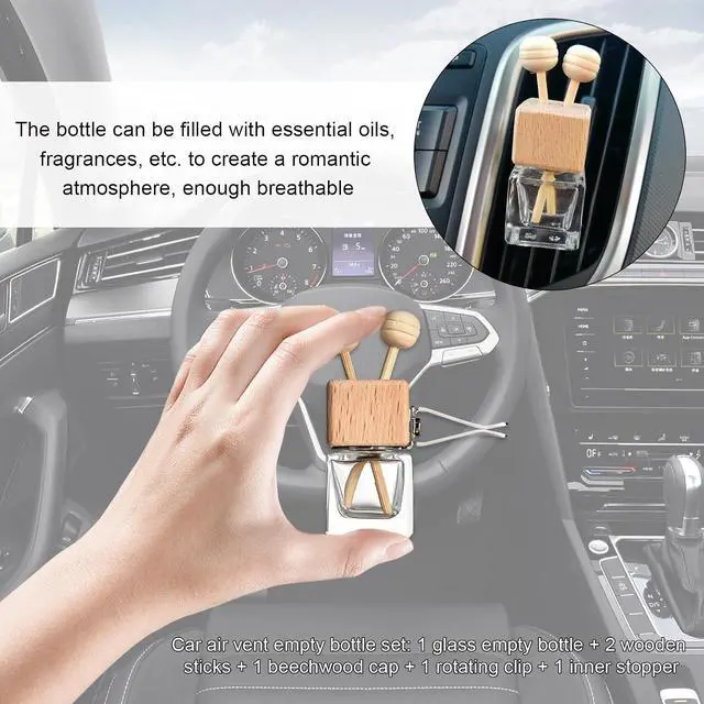 Alt view image 5 of 6 - KVAEY 2PCS Car Diffuser Air Freshener Bottle, Refillable Empty Glass Perfume Bottles with Vent Clip, Universal Essential Oil Diffuser for Most Vehicles, Interior Car Accessories (2PCS)