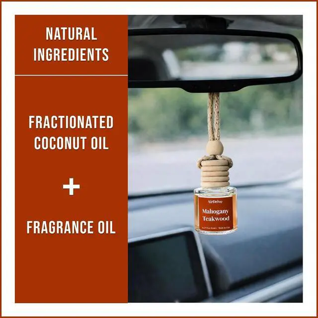 Alt view image 2 of 6 - Car Air Freshener Mahogany Teakwood 2 Pack Hanging Air Freshener Diffuser, Cute Car Accessories, Air Freshner for Women & Men Gift, Non-Toxic Car Scent, Long Lasting Oil Diffuser, Made in USA