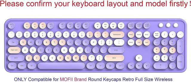Alt view image 2 of 5 - Silicone Keyboard Cover Skin Protector Compatible for MOFII Round Keycaps Retro Full Size Wireless Keyboard with Number Pad (Clear)