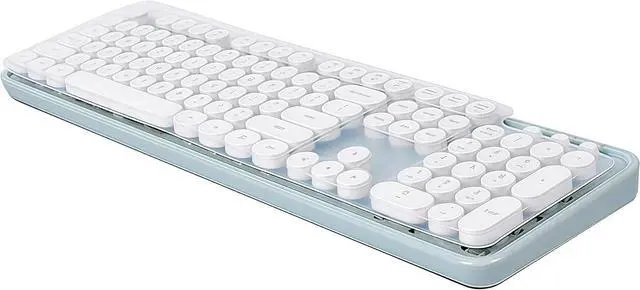 Alt view image 5 of 5 - Silicone Keyboard Cover Skin Protector Compatible for MOFII Round Keycaps Retro Full Size Wireless Keyboard with Number Pad (Clear)