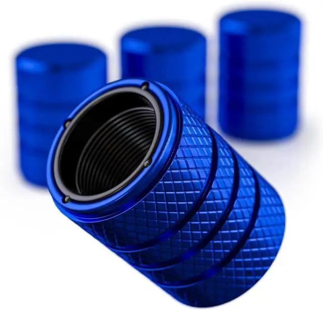 Main image of Aluminum Tire Valve Stem Caps Anti-Rust, Premium Anodized Aluminum, Corrosion-Resistant, Easy Install, Universal Fit for Car, Truck, Bike, SUV 1 Pack/Set of 4 (Cobalt Blue)