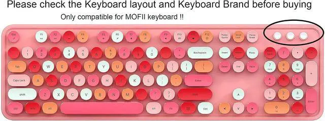 Alt view image 2 of 6 - Silicone Keyboard Cover Skin Compatible for MOFII Full-Size Wireless Round Keycaps Keyboard with Number Pad (Clear)