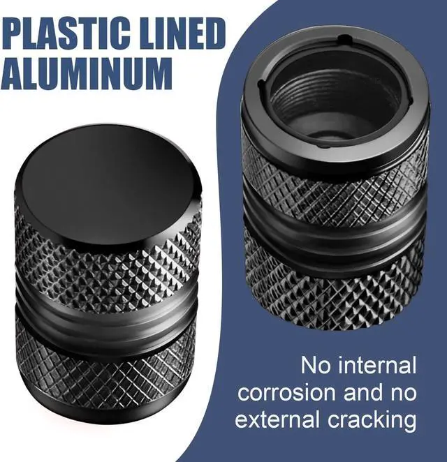 Alt view image 3 of 6 - Tire Valve Stem Caps for Car Tires Air Caps Cover 8 Pack Corrosion Resistant Premium Alloy Leak-Proof Universal for SUV Truck Motorcycle Bike Black
