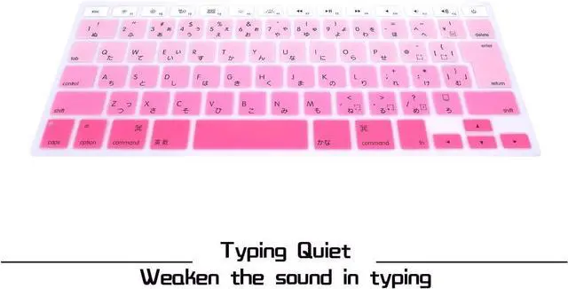 Alt view image 4 of 7 - HRH Japanese Keyboard Cover Skin for MacBook Air 13,for Pro 13/15/17 | "with or w/Out Retina Display, A1425,A1502,A1278,A1398,A1286,Ombre Pink ,Soft,Silicone, Protective Protector,JP Japan Layout"