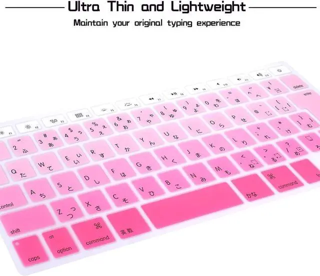 Alt view image 5 of 7 - HRH Japanese Keyboard Cover Skin for MacBook Air 13,for Pro 13/15/17 | "with or w/Out Retina Display, A1425,A1502,A1278,A1398,A1286,Ombre Pink ,Soft,Silicone, Protective Protector,JP Japan Layout"