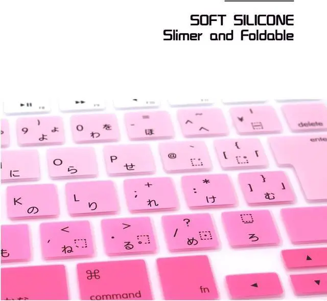 Alt view image 6 of 7 - HRH Japanese Keyboard Cover Skin for MacBook Air 13,for Pro 13/15/17 | "with or w/Out Retina Display, A1425,A1502,A1278,A1398,A1286,Ombre Pink ,Soft,Silicone, Protective Protector,JP Japan Layout"