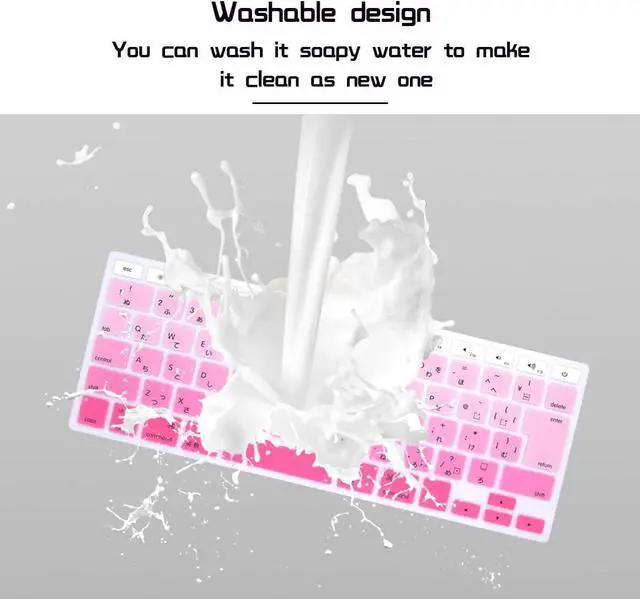 Alt view image 7 of 7 - HRH Japanese Keyboard Cover Skin for MacBook Air 13,for Pro 13/15/17 | "with or w/Out Retina Display, A1425,A1502,A1278,A1398,A1286,Ombre Pink ,Soft,Silicone, Protective Protector,JP Japan Layout"