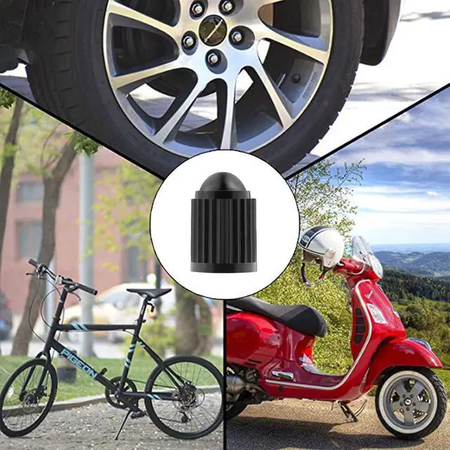 Alt view image 6 of 6 - KURAMI Tire Valve Stem Caps 200 Pcs,Black Plastic Valve Caps Sealing Ring | 200 Pcs Black Plastic Valve Caps with Sealing Ring,Valve Stem Caps General for Cars,Bicycles,Motorcycles,Trolleys and Trucks