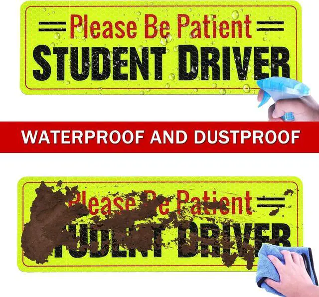 Alt view image 3 of 6 - SINGARO Student Driver Magnet - Please Be Patient, Magnetic Sign, 3Pcs Reflective Novice Sticker, New Driver Decal, Removable Exterior Car Accessories